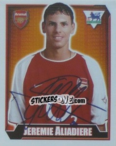 Sticker Jeremie Aliadiere - Premier League Inglese 2002-2003 n. 25 - Merlin