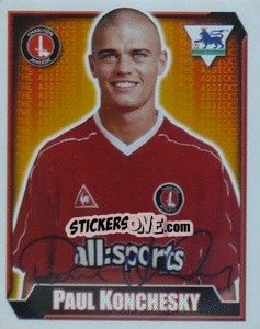Figurina Paul Konchesky - Premier League Inglese 2002-2003 - Merlin