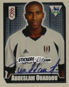 Sticker Abdeslam Ouaddou - Premier League Inglese 2002-2003 - Merlin