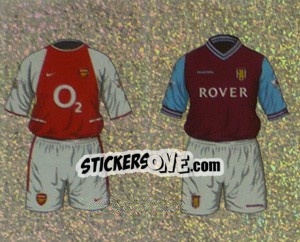 Sticker Home Kit Arsenal/Aston Villa (a/b) - Premier League Inglese 2002-2003 n. 283 - Merlin