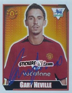 Sticker Gary Neville - Premier League Inglese 2002-2003 n. 365 - Merlin