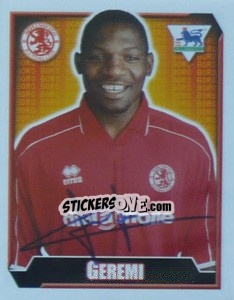 Sticker Geremi - Premier League Inglese 2002-2003 n. 399 - Merlin