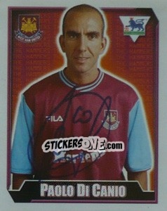 Sticker Paolo Di Canio - Premier League Inglese 2002-2003 - Merlin