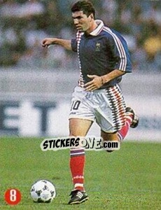 Sticker Zidane - Euro 96 n. 72 - TV 7 DIAS
