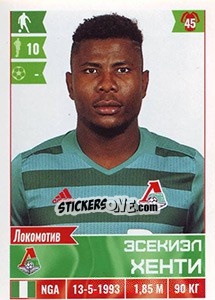 Sticker Эсекиэл Хенти / Ezekiel Henty - Russian Football Premier League 2016-2017 - Panini