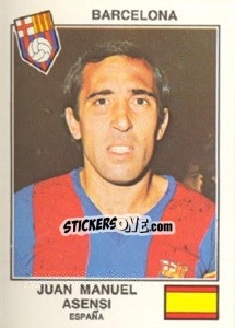 Cromo Juan Manuel Asensi(Barcelona) - Euro Football 79 - Panini