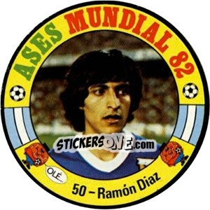 Cromo Ramón Diaz - Espanha 82 - Fernando Mas