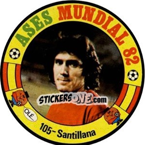 Sticker Santillana - Espanha 82 - Fernando Mas