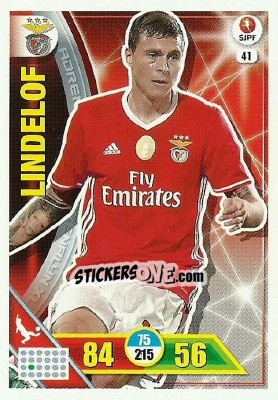 Sticker Victor Lindelöf - Liga NOS 2016-2017. Adrenalyn XL n. 41 - Panini