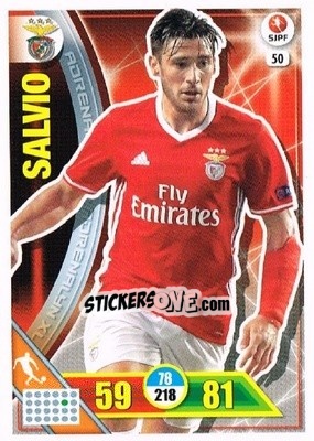 Sticker Eduardo Salvio - Liga NOS 2016-2017. Adrenalyn XL n. 50 - Panini