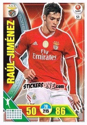 Sticker Raúl Jiménez - Liga NOS 2016-2017. Adrenalyn XL n. 51 - Panini