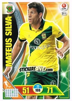 Sticker Mateus Silva - Liga NOS 2016-2017. Adrenalyn XL n. 211 - Panini