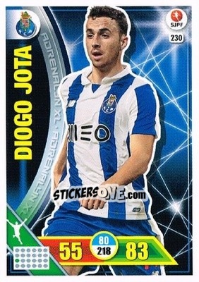 Sticker Diogo Jota - Liga NOS 2016-2017. Adrenalyn XL n. 230 - Panini