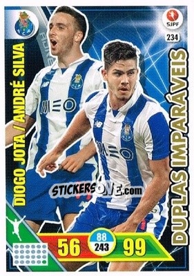 Cromo André Silva / Diogo Jota - Liga NOS 2016-2017. Adrenalyn XL - Panini