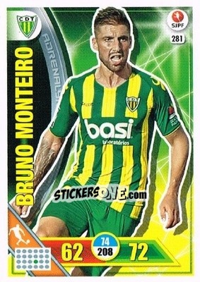 Sticker Bruno Monteiro - Liga NOS 2016-2017. Adrenalyn XL n. 281 - Panini