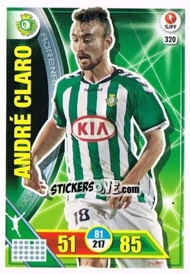 Cromo André Claro - Liga NOS 2016-2017. Adrenalyn XL n. 320 - Panini