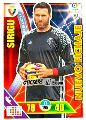 Sticker Sirigu - Liga Santander 2016-2017. Adrenalyn XL n. 253bis - Panini