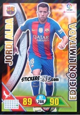 Sticker Jordi Alba - Liga Santander 2016-2017. Adrenalyn XL n. LE-JA - Panini