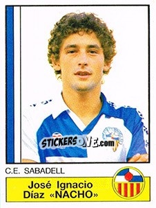 Figurina Nacho - Liga Spagnola 1986-1987 - Panini