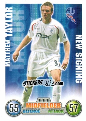 Sticker Matthew Taylor - English Premier League 2007-2008. Match Attax Extra - Topps