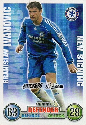 Sticker Branislav Ivanovic - English Premier League 2007-2008. Match Attax Extra - Topps