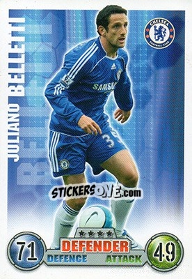 Cromo Juliano Belletti - English Premier League 2007-2008. Match Attax Extra - Topps