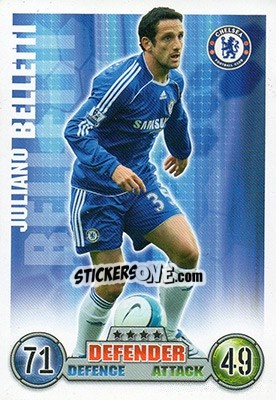 Sticker Juliano Belletti - English Premier League 2007-2008. Match Attax Extra n. 20 - Topps