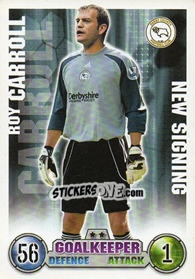 Sticker Roy Carroll - English Premier League 2007-2008. Match Attax Extra - Topps