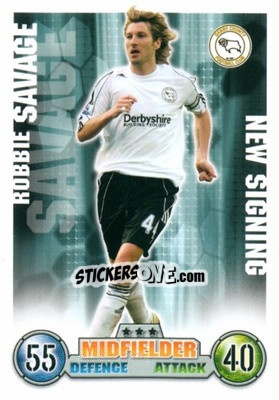 Sticker Robbie Savage - English Premier League 2007-2008. Match Attax Extra n. 25 - Topps