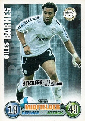 Sticker Giles Barnes - English Premier League 2007-2008. Match Attax Extra - Topps