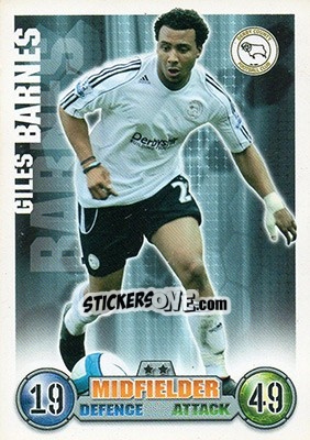 Cromo Giles Barnes - English Premier League 2007-2008. Match Attax Extra - Topps