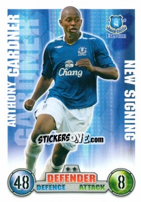 Sticker Anthony Gardner - English Premier League 2007-2008. Match Attax Extra - Topps