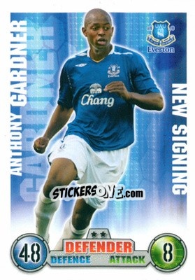 Sticker Anthony Gardner - English Premier League 2007-2008. Match Attax Extra n. 30 - Topps