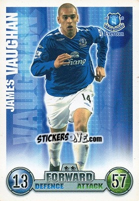 Sticker James Vaughan - English Premier League 2007-2008. Match Attax Extra - Topps