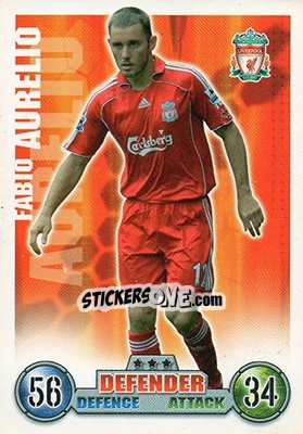 Sticker Fabio Aurelio - English Premier League 2007-2008. Match Attax Extra - Topps