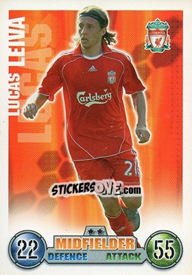 Sticker Lucas Leiva - English Premier League 2007-2008. Match Attax Extra n. 43 - Topps