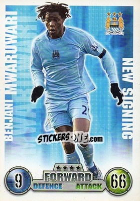 Sticker Benjani Mwaruwari - English Premier League 2007-2008. Match Attax Extra - Topps