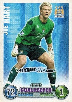 Sticker Joe Hart - English Premier League 2007-2008. Match Attax Extra - Topps