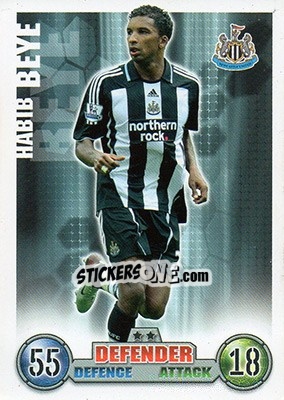 Sticker Habib Beye - English Premier League 2007-2008. Match Attax Extra - Topps