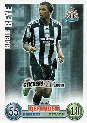 Sticker Habib Beye - English Premier League 2007-2008. Match Attax Extra n. 54 - Topps