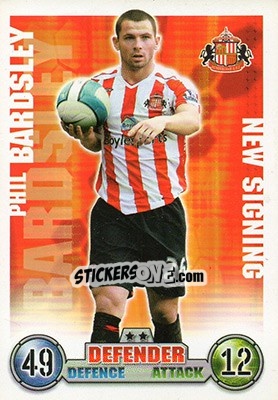 Sticker Phil Bardsley - English Premier League 2007-2008. Match Attax Extra - Topps