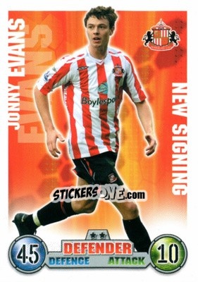 Sticker Jonny Evans - English Premier League 2007-2008. Match Attax Extra - Topps