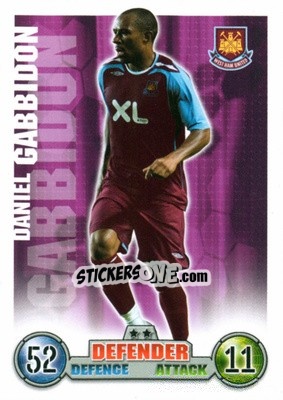 Sticker Danny Gabbidon - English Premier League 2007-2008. Match Attax Extra n. 76 - Topps