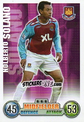 Sticker Nolberto Solano - English Premier League 2007-2008. Match Attax Extra n. 78 - Topps