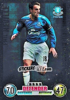 Sticker Phil Neville - English Premier League 2007-2008. Match Attax Extra n. C8 - Topps