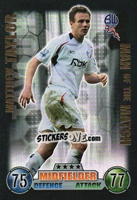 Sticker Matthew Taylor - English Premier League 2007-2008. Match Attax Extra - Topps