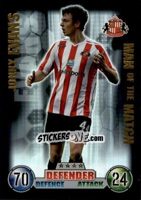 Sticker Jonny Evans - English Premier League 2007-2008. Match Attax Extra - Topps
