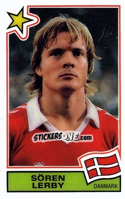 Sticker Sören Lerby (Danmark) - Football SuperStars n. 63 - Panini