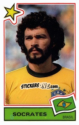 Sticker Socrates (Brasil) - Football SuperStars n. 68 - Panini