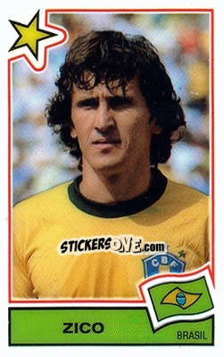 Sticker Zico (Brasil) - Football SuperStars n. 71 - Panini